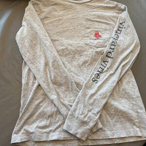 Men's Vineyard Vines Boston Red Sox T-Shirt Fenway Park Long Sleeve Gray